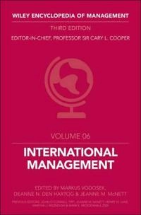 Wiley Encyclopedia of Management, Volume 6, International Management, 3rd E; Cary L. Cooper; 2014